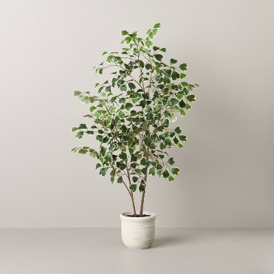 1pc Artificial Ficus Tree, 5ft Tall With Silk Leaves, Fake Moss, And Sturdy  Nursery Pot, For Indoor And Outdoor Home, Office, And Farmhouse Decor :  Target