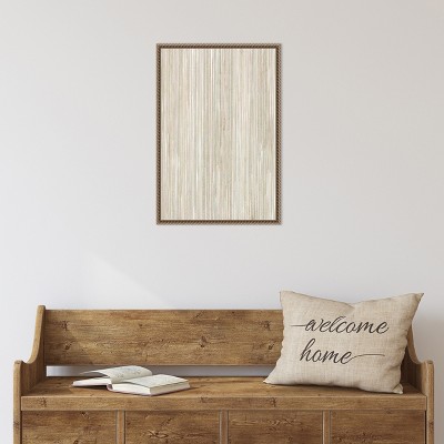 Vertical Stripes Abstract Canvas Art with Bronze Frame