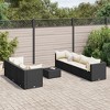 vidaXL Patio Lounge Set with Cushions Sectional Sofa Garden Backyard Poly Rattan - Black and Cream 7 Piece - 2 of 4