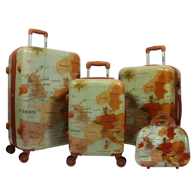 World Traveler Europe 4-Piece Expandable Spinner Luggage Set with TSA Lock, 1 of 9
