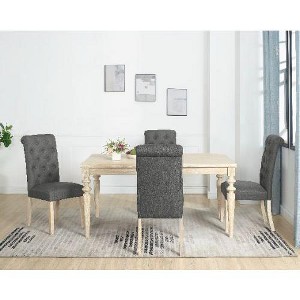 NicBex 5-Piece Dining Set with Turned-Leg Table & 4 Tufted Chairs, Dining Table with 4 Dining Chairs, Dining Table for 4-6 - 1 of 4