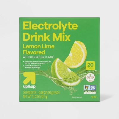 Hydration with Electrolytes Vegan Drink Mix - Lemon Lime - 11.3oz/20ct - up&up™