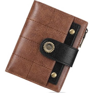 BEAFUP Small Wallets for Women Leather RFID Blocking Bifold Zipper Pocket Wallet with ID Window - 1 of 4
