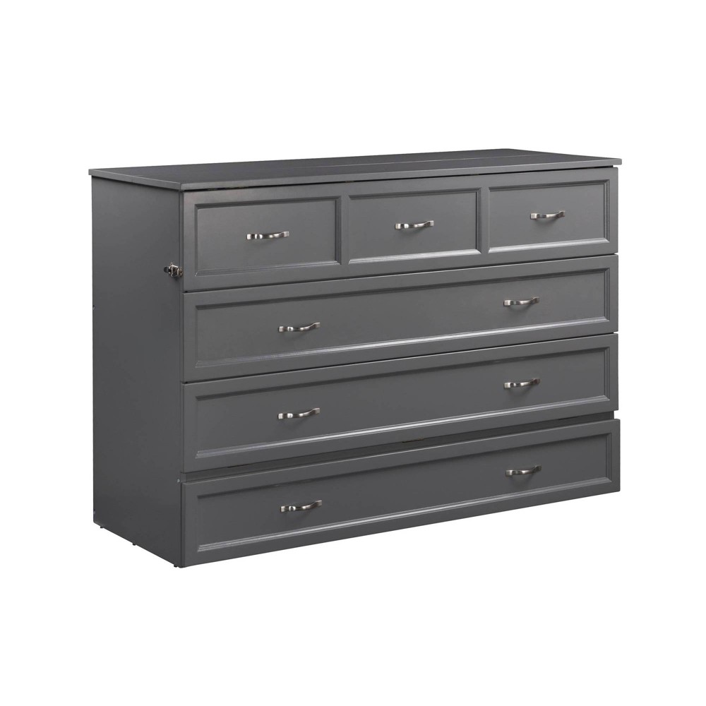 Photos - Bed Frame AFI Queen Deerfield Murphy Bed Chest with Charging Station Gray  