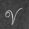 Avanti  Granite with Silver Script Monogram Bath Towel Letter   V - 2 of 3