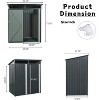 5x3 FT Steel Storage Shed, Heavy-Duty Outdoor Metal Shed with Ventilation, Secure Hinged Door for Garden & Patio Storage, Grey - 3 of 4