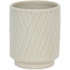 Cheung's Parlora Crossed Diagonal Pattern Straight Side Ceramic Pot - Small - White - 2 of 3