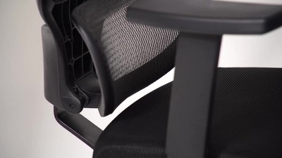 Black Mesh Adjustable Arms Swivel Office Chair