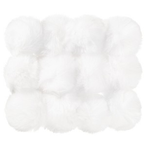 Unique Bargains Fluffy Soft Elastic Faux Fur Pom Poms for Hats DIY Scarves Gloves 12 Pcs - 1 of 4