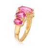 Ross-Simons 4.58 ct. t.w. Pink Topaz 5-Stone Ring in 18kt Gold Over Sterling - 3 of 4