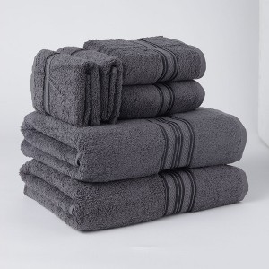 Plazatex All Season Towel Set Soft and Absorbent Fabric for Bathroom Needs 6 Piece  Grey - 1 of 4