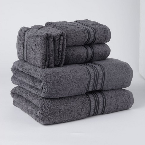 White Classic Luxury 100% Cotton Hand Towels Set Of 6 - 16x30 Light-grey :  Target