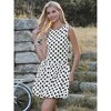 INSPIRE CHIC Women's Polka Dot Summer Sleeveless Ruffle Hem Crew Neck A-Line Mini Dresses - 4 of 4