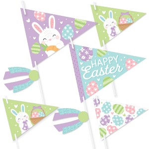 Big Dot of Happiness Spring Easter Bunny - Triangle Happy Easter Party Photo Props - Pennant Flag Centerpieces - Set of 20 - 1 of 4