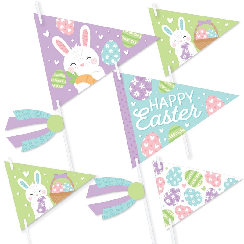 Big Dot of Happiness Spring Easter Bunny - Triangle Happy Easter Party Photo Props - Pennant Flag Centerpieces - Set of 20, 1 of 10