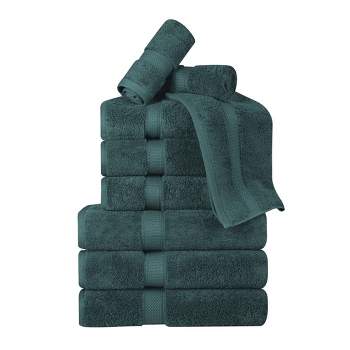 Premium Cotton 800 GSM Heavyweight Plush Luxury 9 Piece Bathroom Towel Set by Blue Nile Mills
