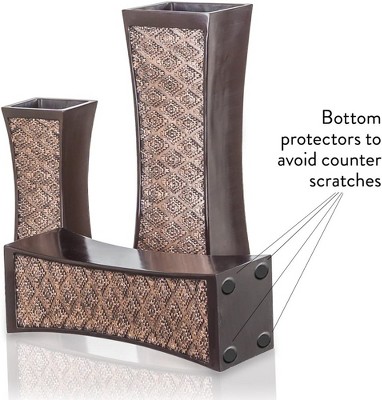 Compact Brown Plastic Decorative Table Set