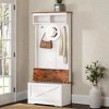 Mshliw Minimalist Wardrobe Hall Tree with Storage Cabinet Bench and Coat Rack with Hooks for Entryway Bedroom and Mudroom - 3 of 4