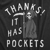 Womens Thanks It Has Pockets T Shirt Funny Halloween Grim Reaper Robe Death Joke Tee For Ladies - Crazy Dog Women's T Shirt - 2 of 4