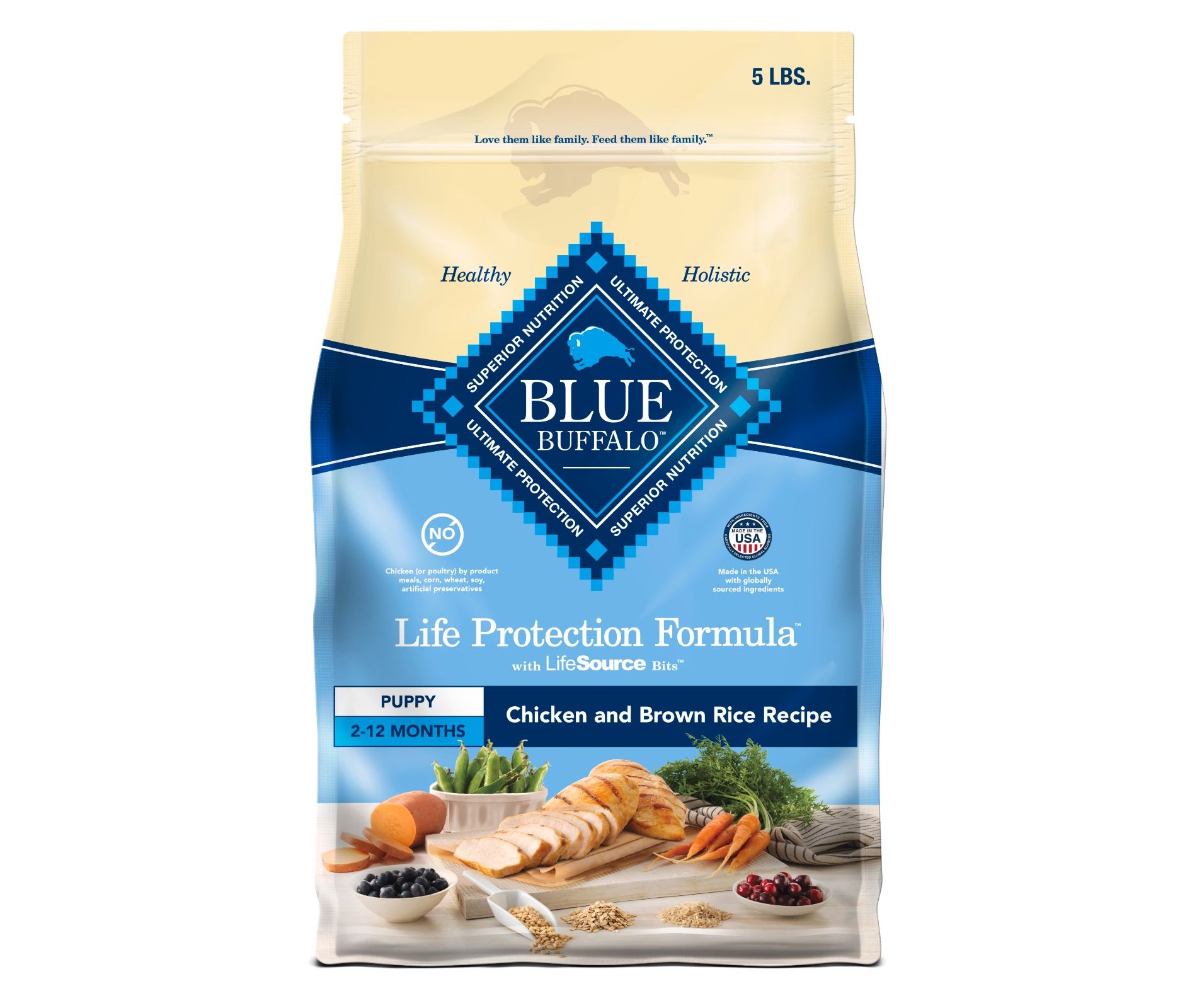 Blue Buffalo Life Protection Formula Natural Puppy Dry Dog Food with Chicken and Brown Rice