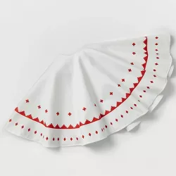 48" Scandi Pattern Printed Christmas Tree Skirt White/Red - Wondershop™