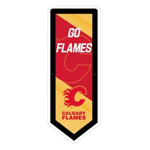Evergreen Ultra-Thin Glazelight LED Wall Decor, Pennant, Calgary Flames- 9 x 23 Inches Made In USA - 1 of 4