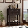 OUTSUPPLY Slim Console Table with 3 Drawers & Shelf, Solid Wood Sofa Table for Narrow Spaces, Easy Assembly, Living Room & Entryway - 4 of 4