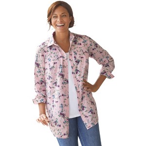 Woman Within Petite Perfect Long Sleeve Shirt - 1 of 4