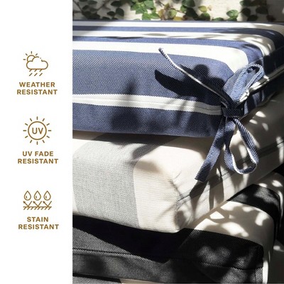 Textured Solid Bone Highback Outdoor Dining Chair Cushion