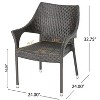 Rbied Wicker Outdoor Stackable Dining Chair Lounge Chair Lawn Chair in Brown Set of 4 - 2 of 4