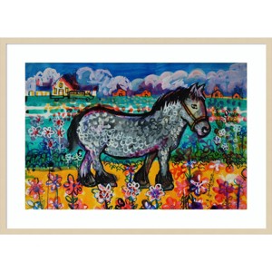 41" x 30" Horse by Brenda Brin Booker Wood Framed Wall Art Print - Amanti Art: Equestrian Lithograph, Modern Decor - 1 of 4