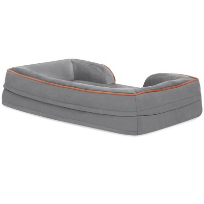 Slate Orange Medium Orthopedic Outdoor Pet Mattress with Bumper