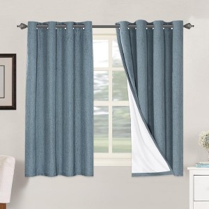 H.Versailtex Linen 100% Blackout Curtains Thermal Insulated Linen Drapes, Grommet White Liner Sold of 2 Panels - 1 of 4
