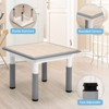 Kids Table and Chairs Set, Toddler Height Adjustable Desk with Graffiti Desktop, 4 Seats - 3 of 4