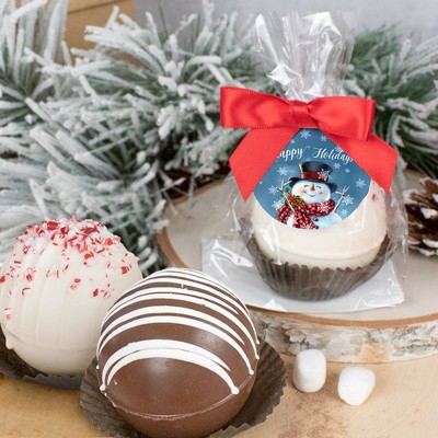 3 Pcs Christmas Hot Chocolate Bombs Milk Chocolate With Mini Marshmallows - Snowman