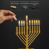 Vintiquewise Wall Mount 9-Branch Hanukkah Menorah with LED Candles Illuminated Display Contemporary Decorative Accent - 3 of 4