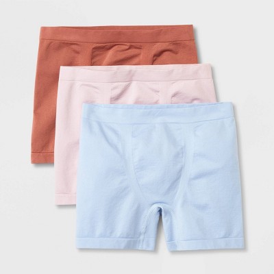 Kids' 3pk Seamless Boxer Shorts - Art Class™ Blue/pink/blush Pink S