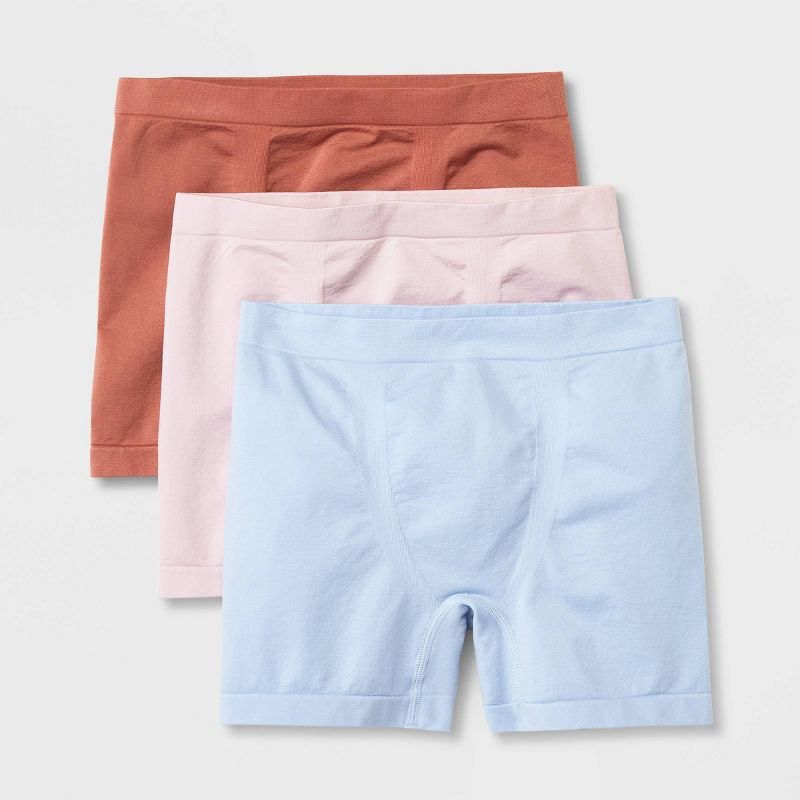 Kids' 3pk Seamless Boxer Shorts - art class™ Blue/Pink/Blush Pink , 1 of 4