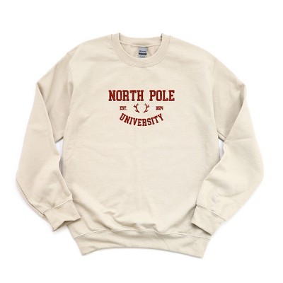 Simply Sage Market Women's Graphic Sweatshirt EmbroideredNorth Pole University -Red Ink