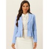 INSPIRE CHIC Women's Vintage Shawl Collar Long Sleeve Ruffle Hem Work Short Blazer - 4 of 4