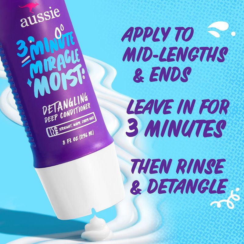 Aussie Paraben-Free Miracle Moist 3 Minute Miracle with Avocado for Dry Hair Repair - 8 fl oz, 5 of 18
