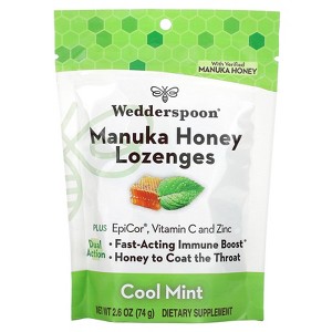 Wedderspoon Manuka Honey Lozenges, Cool Mint, 2.6 oz (74 g) - 1 of 2