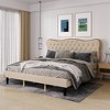 Whizmax Bed Frame Faux Leather Upholstered Platform Bed with Button Tufted and Adjustable Headboard Wooden Slat Support - 3 of 4