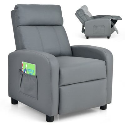 Infans Kids Recliner Chair Adjustable Leather Sofa Armchair w/ Footrest Side Pocket