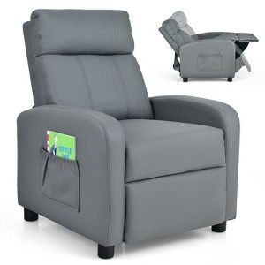 Infans Kids Recliner Chair Adjustable Leather Sofa Armchair w/ Footrest Side Pocket - 1 of 4