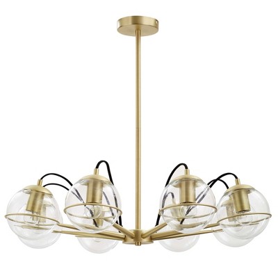 Hanna 8-Light Clear Gold Glass Globe Chandelier
