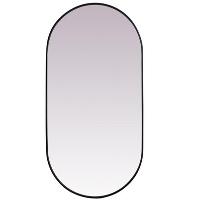 Elegant Lighting Metal Frame Oval Mirror 30x60 Inch in Black