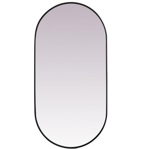 Elegant Lighting Metal Frame Oval Mirror 30x60 Inch in Black - 1 of 4