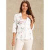 INSPIRE CHIC Women's Floral 3/4 Sleeve Notch Lapel Lightweight Casual Blazer Jacket - 4 of 4