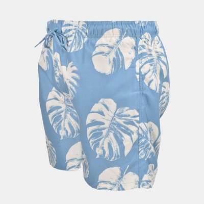 Split Coast Men's 6" Compression Liner Volley Swimsuit | Grey Blue Tropical